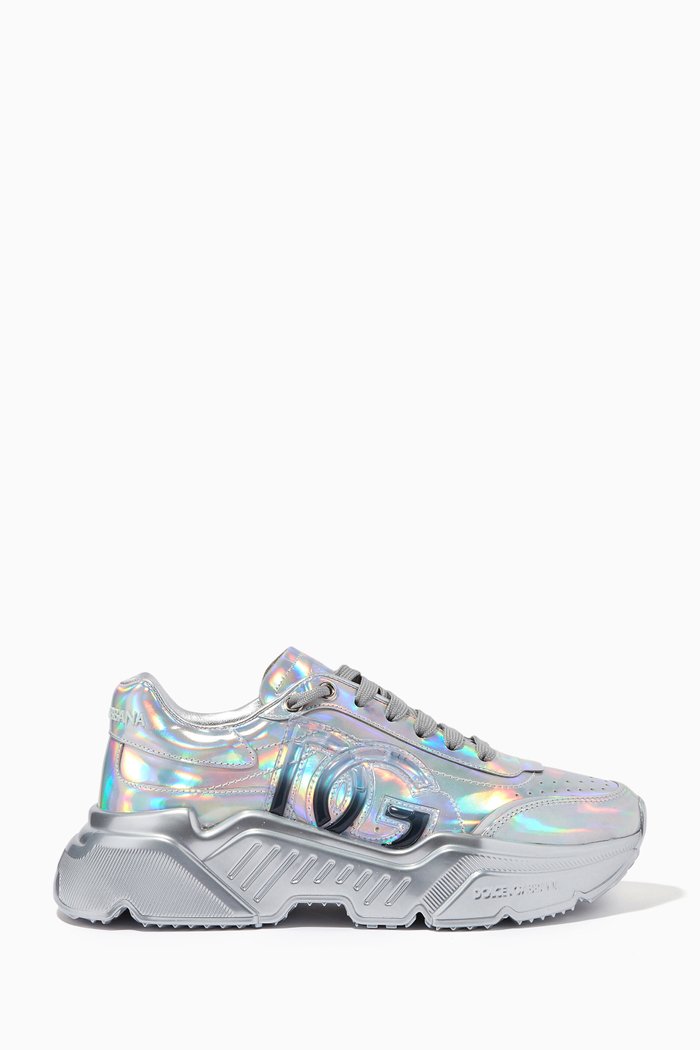 

Daymaster Sneakers in Strobe Leather, Silver