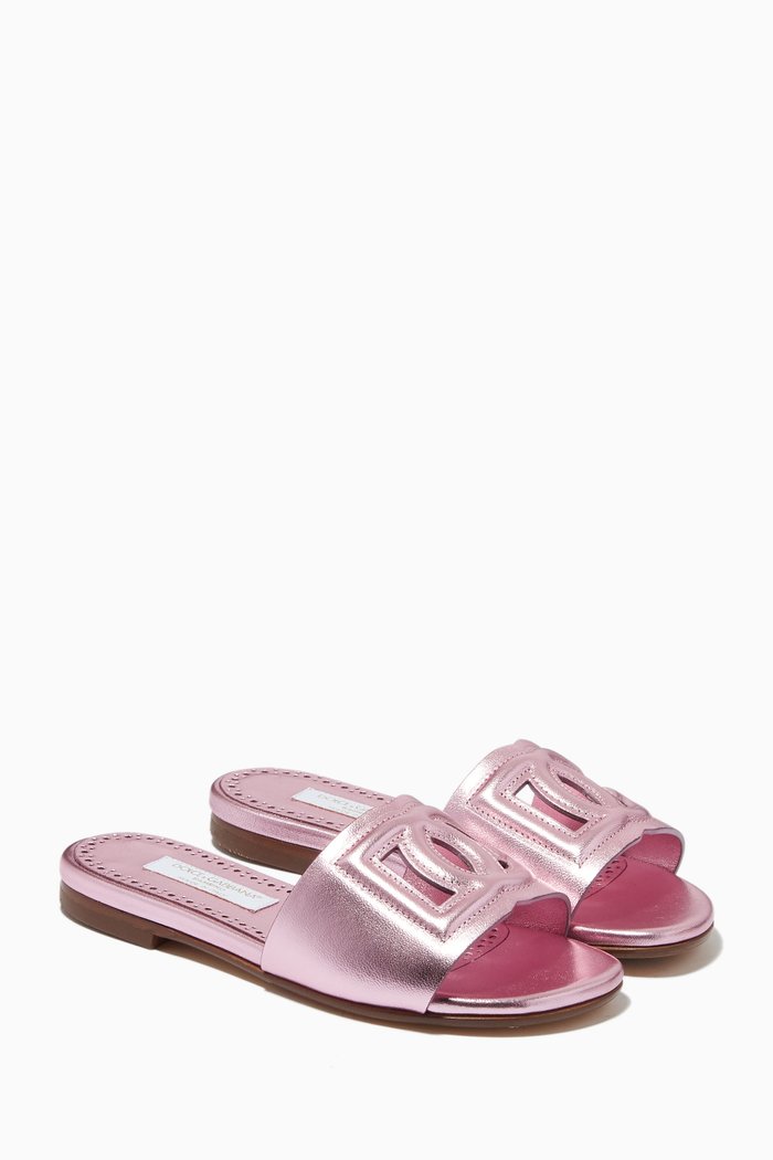 

DG Millennials Slides in Leather, Pink
