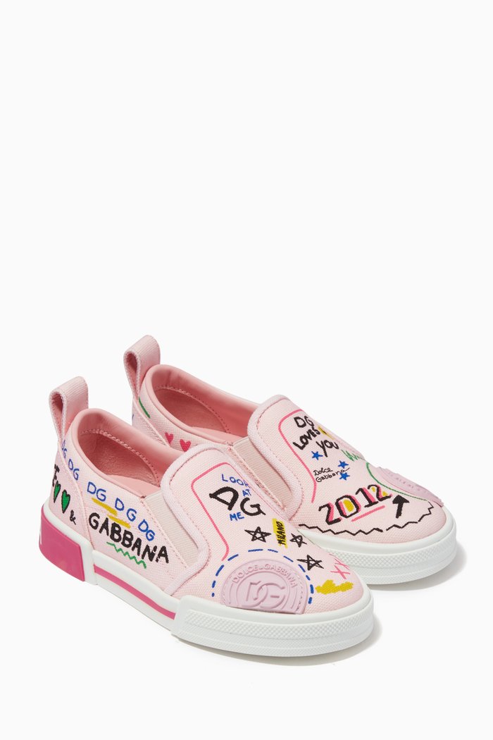 

DG Pop Slip-on Sneakers in Canvas, Pink