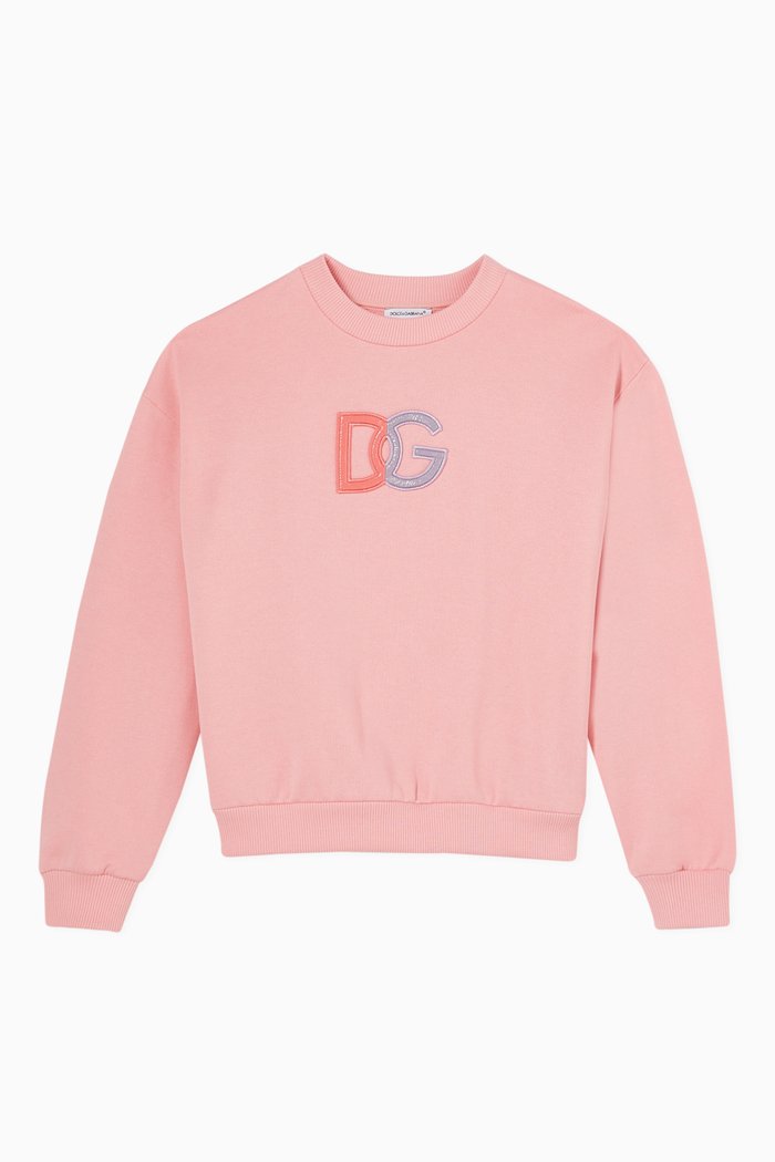 

DG Pop Sweatshirt with DG Patch in Jersey, Pink