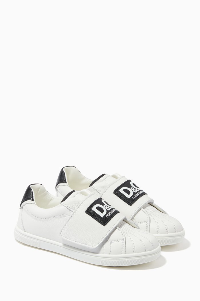 

DG Logo Patch Sneakers in Calfskin, White