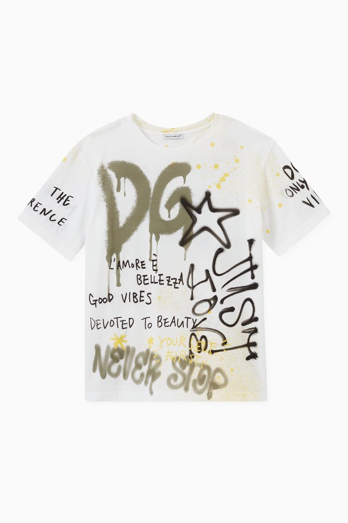 

Graffiti Skate Print T-shirt in Jersey, White