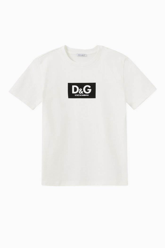 Interlock Oversized T-shirt with Logo Print, White