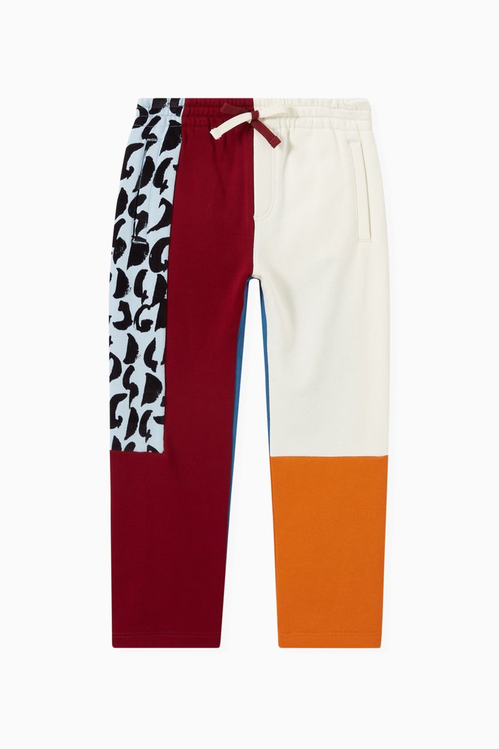 

Patchwork Jogger Pants in Jersey, Multicolour