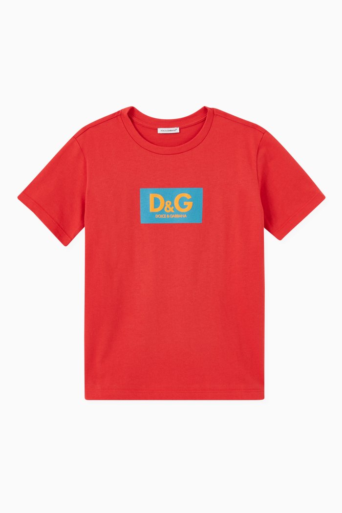 

D&G Print T-shirt in Jersey, Red