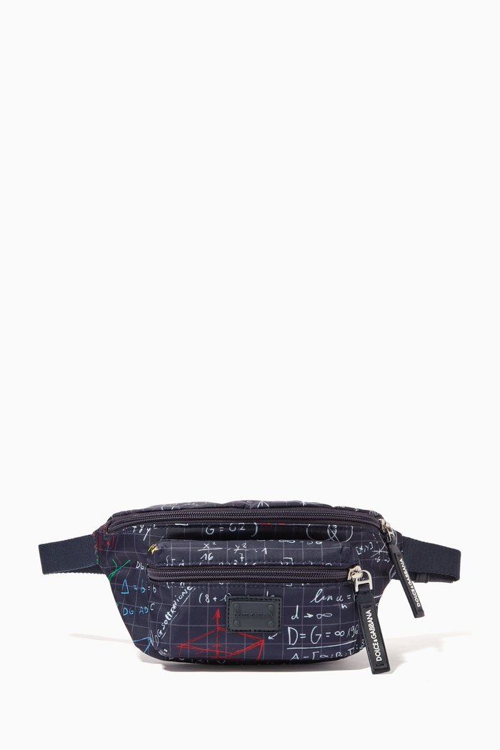 

Back to School Belt Bag in Algebra Print Nylon, Black