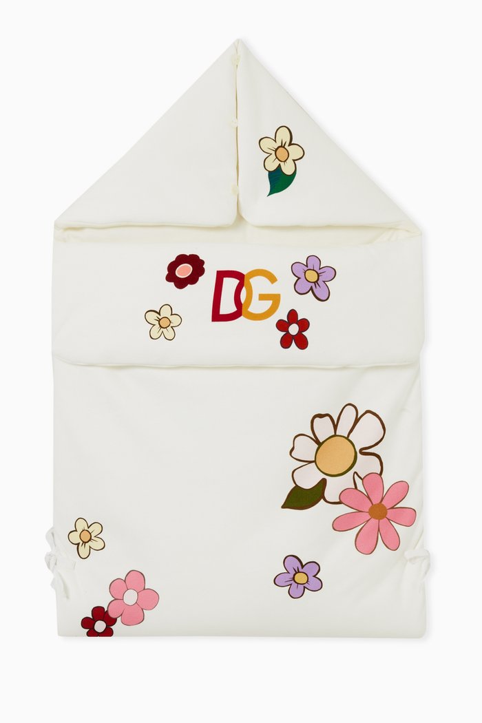 

DG Pop Sleeping Bag with Flowers in Jersey, White