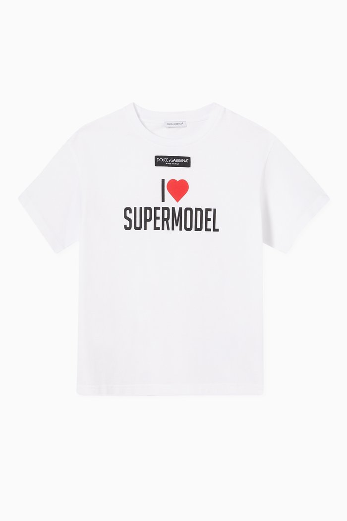 

"I Love Supermodel" T-shirt in Jersey, White