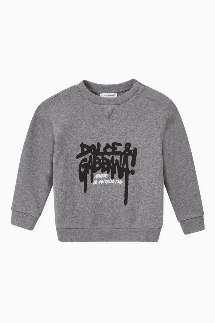 

Spray-paint Printed DNA Sweatshirt in Jersey, Grey