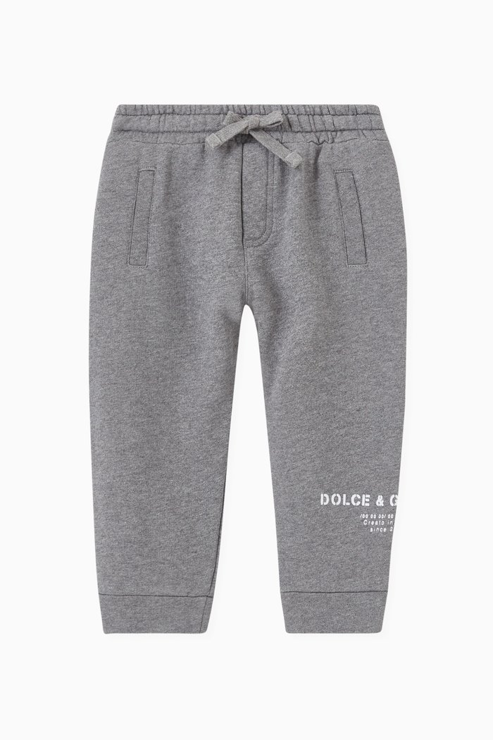 

Logo Print Jogging Pants in Jersey, Grey