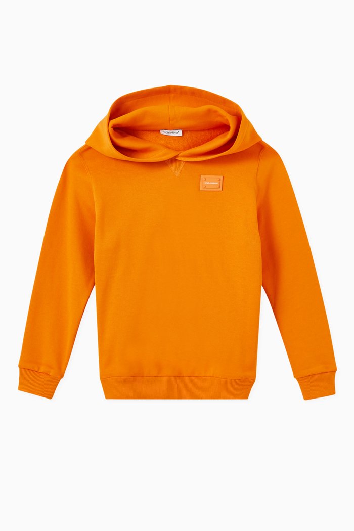 

Logo Plate Hoodie in Jersey, Orange