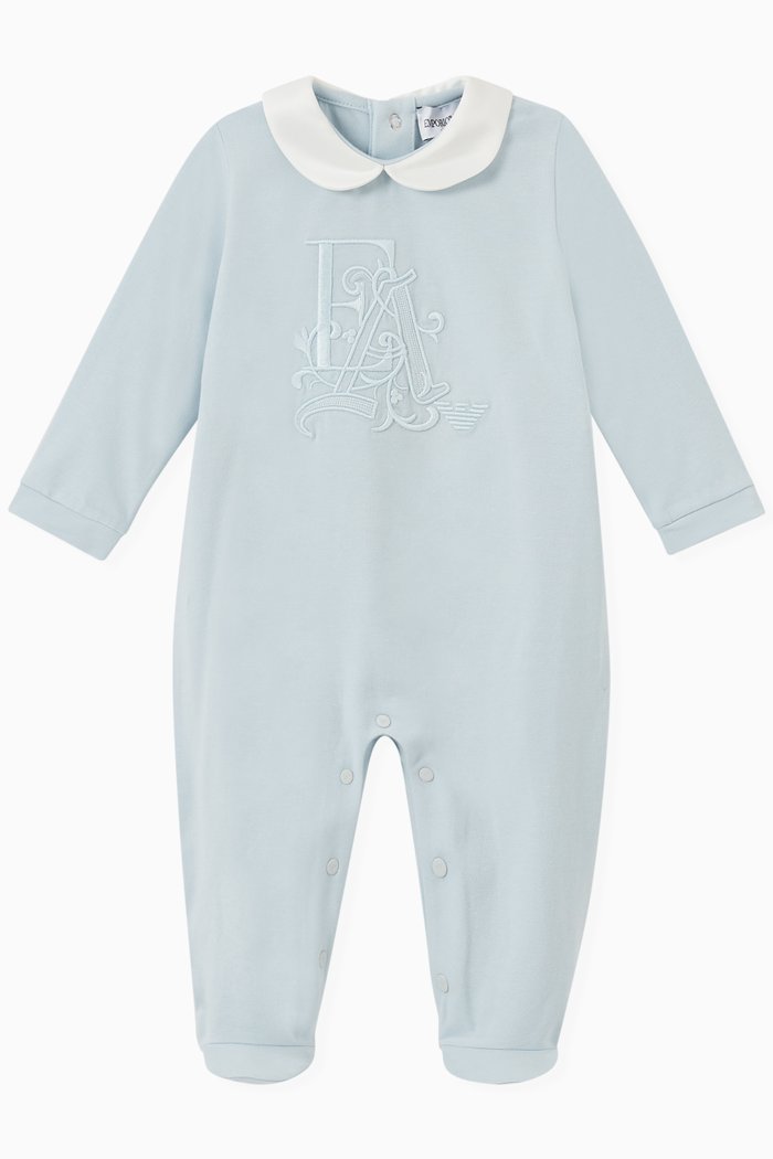 

EA Embroidered Jumpsuit in Cotton, Blue