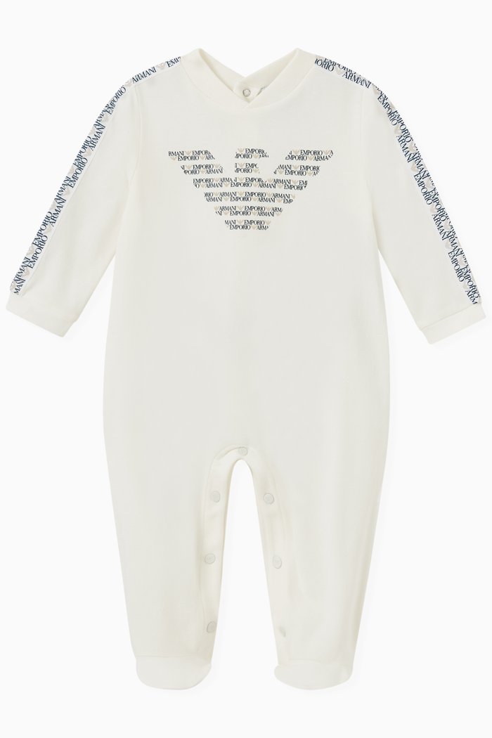 

EA Eagle Logo Tape Jumpsuit in Cotton, Neutral