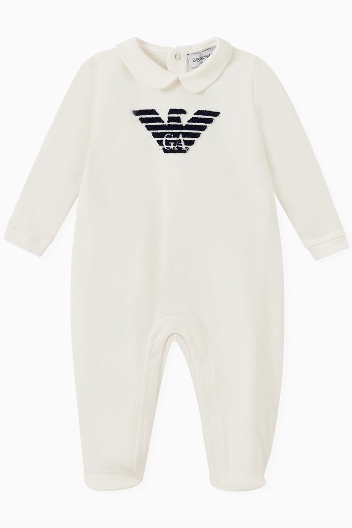 EA Eagle Logo Jumpsuit in Cotton, Neutral