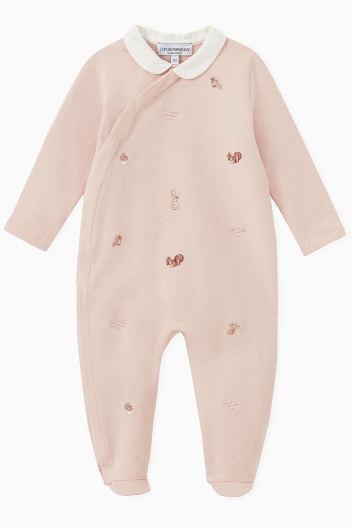 

Woodland Animals Jumpsuit in Cotton, Pink