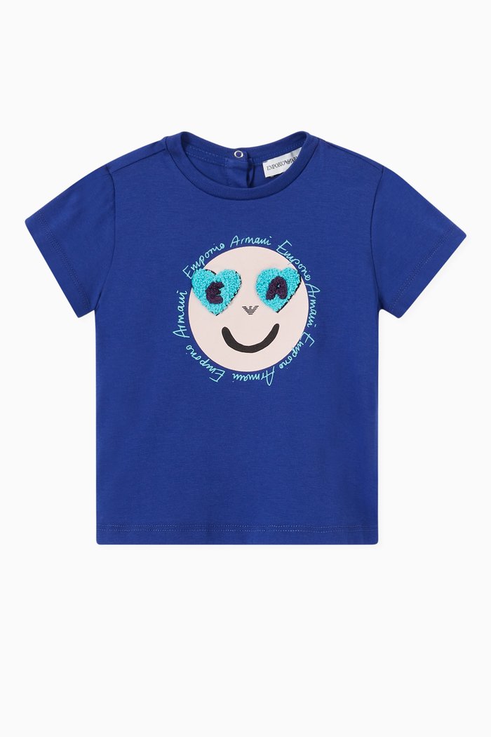 EA Emoji Graphic T-shirt in Jersey, Blue