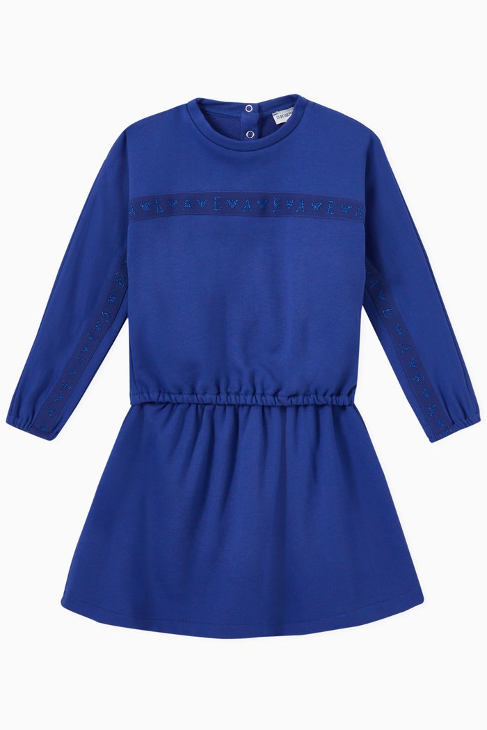 

EA Lurex Tape Top & Skirt Set in Jersey, Blue