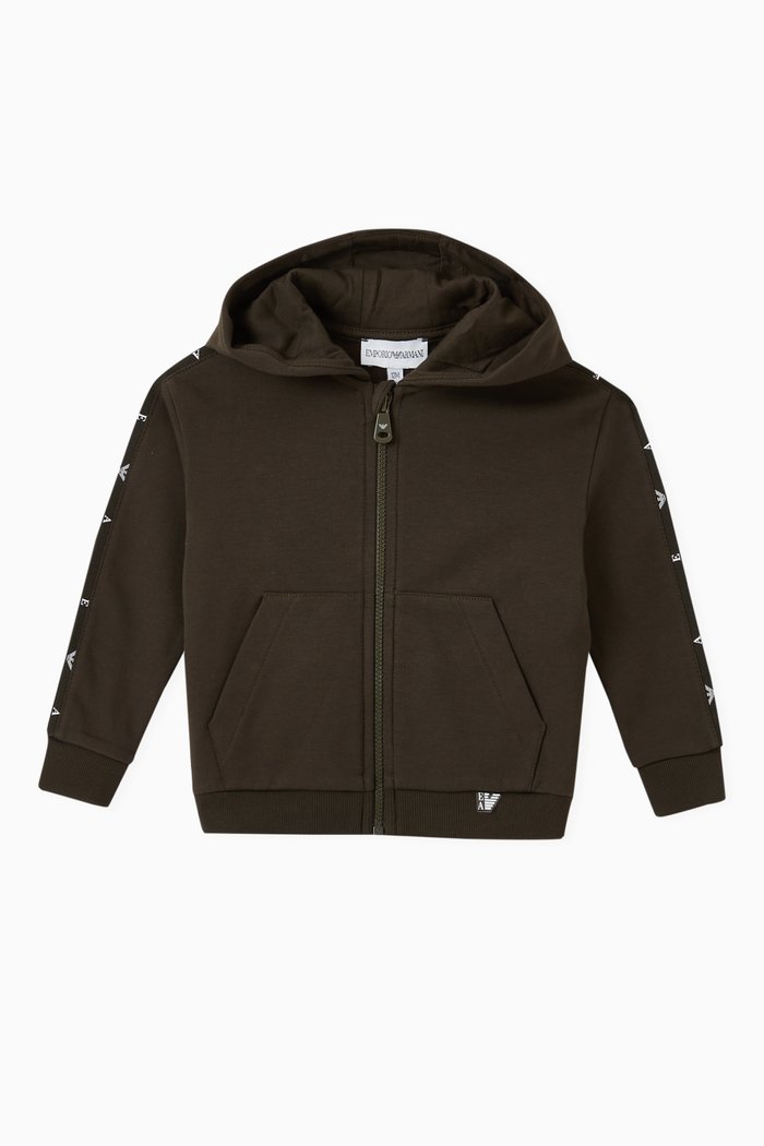 

EA Eagle Tape Hoodie in Jersey, Brown