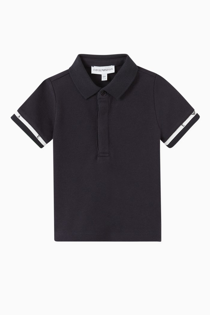 

EA Eagle Polo Shirt in Cotton Piquet, Blue