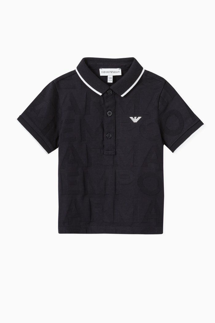

EA Jacquard Logo Polo Shirt in Cotton Piquet, Blue