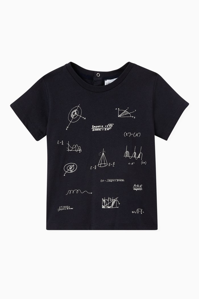 (E ²) +( A ²) Logo T-shirt in Cotton, Blue