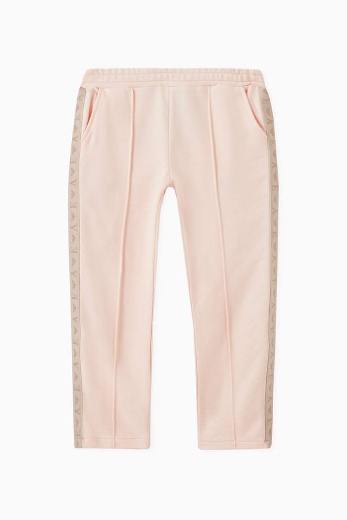 

EA Lurex Logo Tape Sweatpants in Jersey, Pink