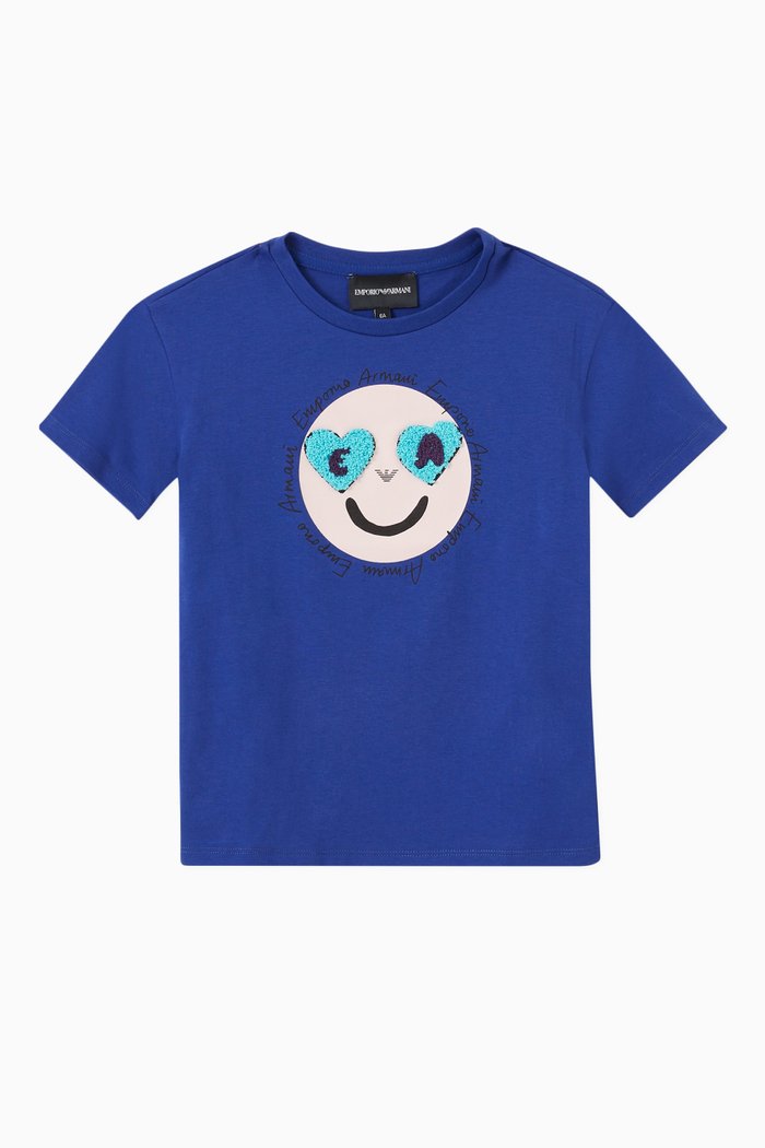 

EA Logo Smiley T-shirt in Jersey, Blue