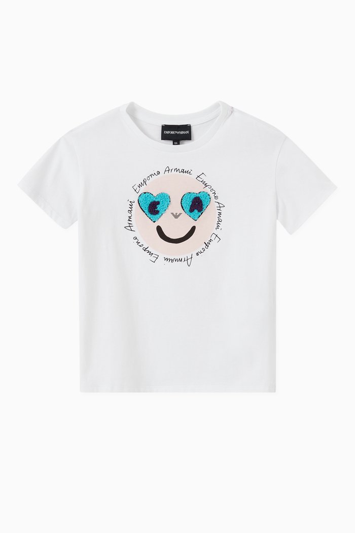 

EA Logo Smiley T-shirt in Jersey, White
