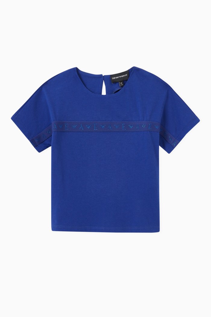 

EA Logo Band T-shirt in Cotton Jersey, Blue