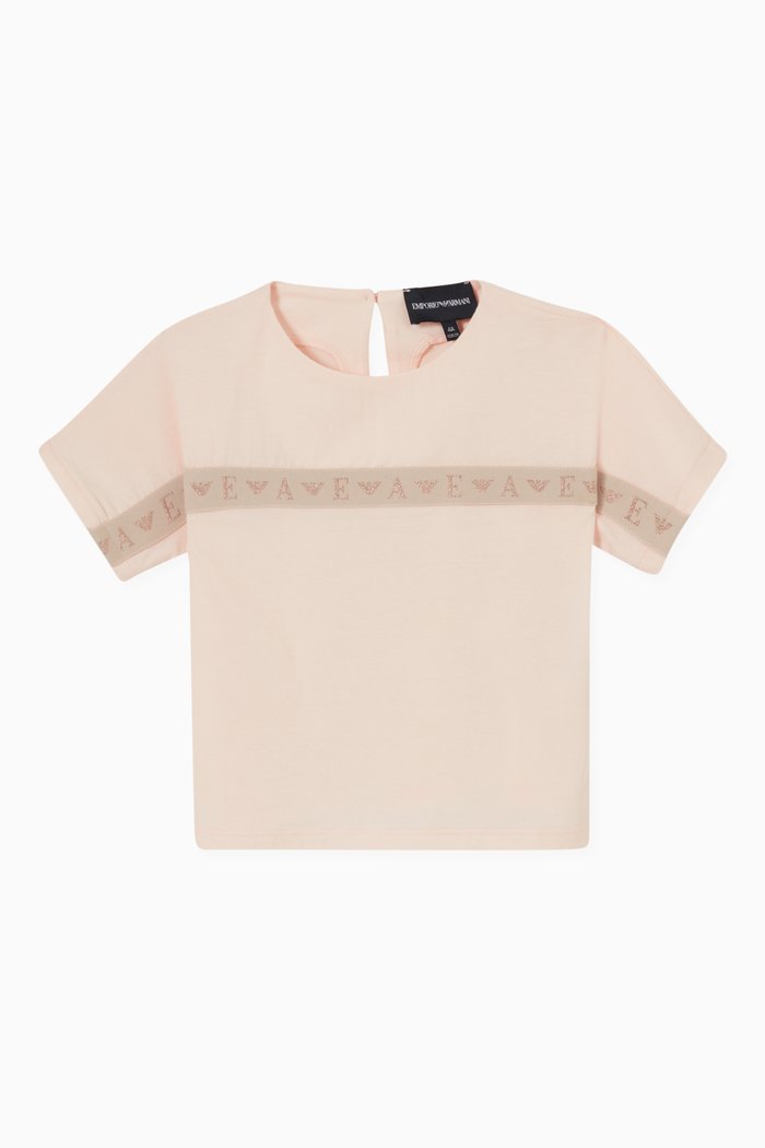 

EA Logo Band T-shirt in Cotton Jersey, Pink