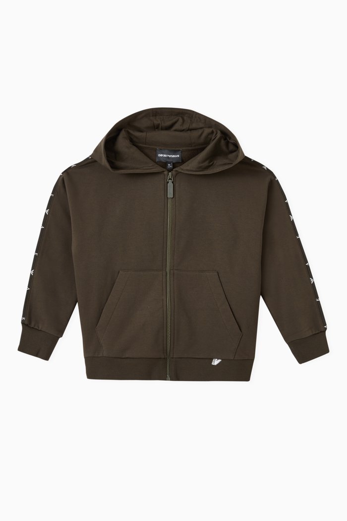 

EA Eagle Tape Hoodie in Jersey, Brown