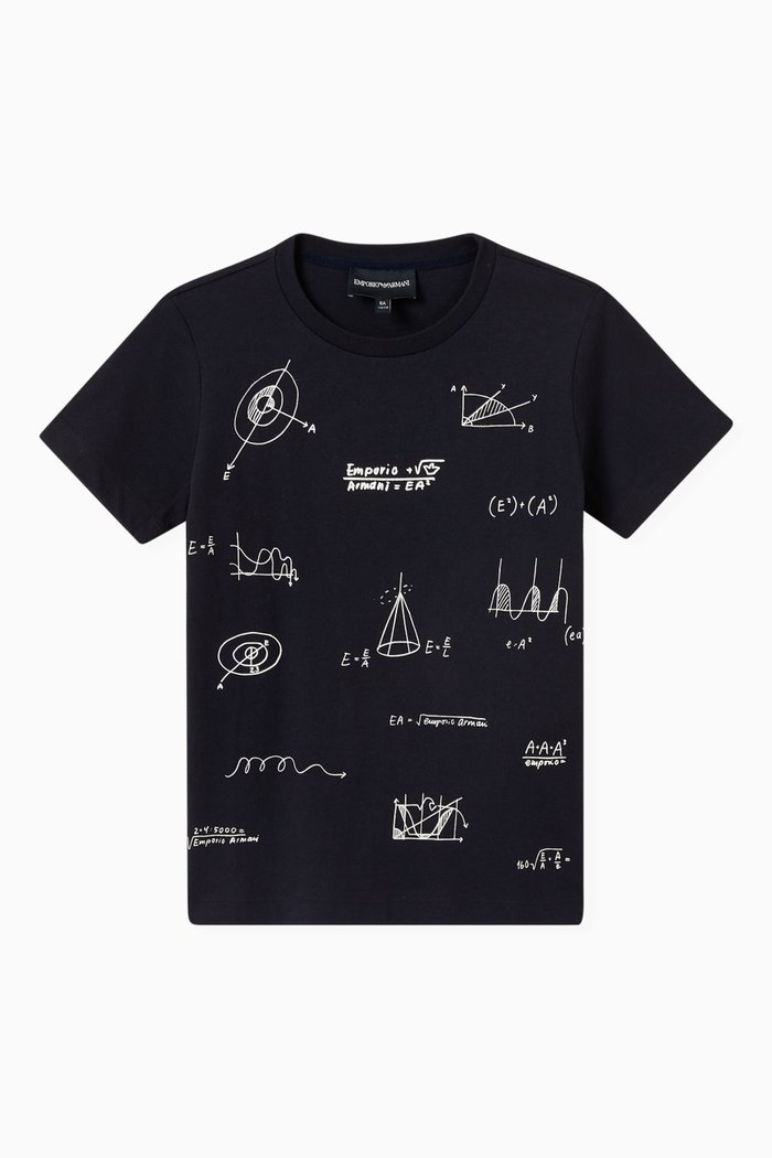 

(E ²) +( A ²) Logo T-shirt in Cotton, Blue
