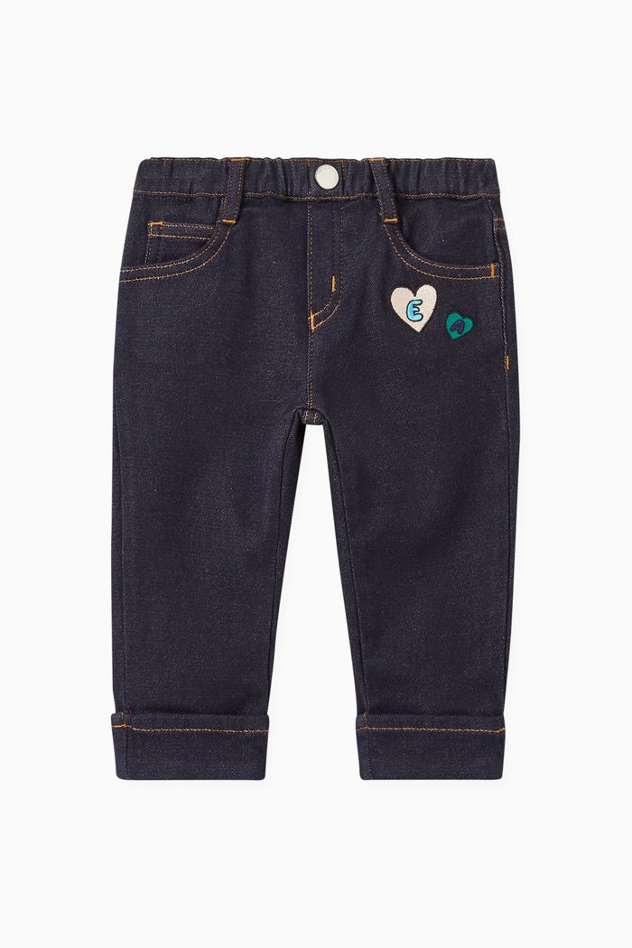 

EA Hearts Embroidered Jeans in Denim, Blue