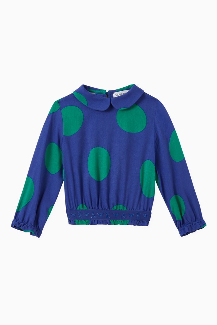 

EA Tape Polka Dot Top in Viscose, Blue