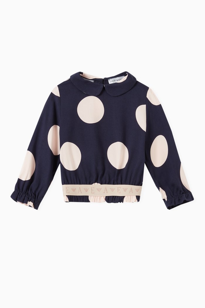 

EA Tape Polka Dot Top in Viscose, Blue