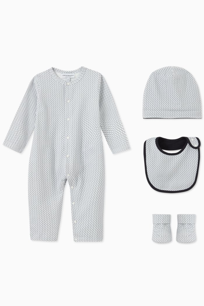 

EA Micro Eagle Logo Pyjama Set in Cotton, Blue