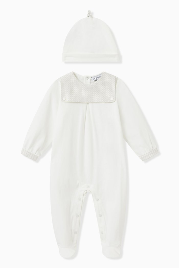 

EA Essential Capsule Jumpsuit & Hat Set in Cotton, Neutral