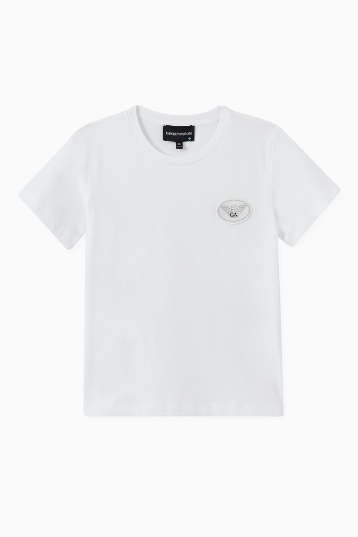 

GA Eagle Logo T-shirt in Cotton, White