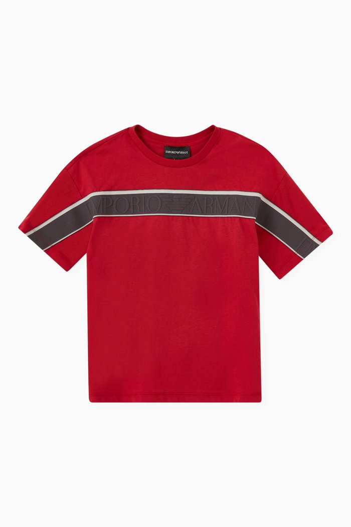 

Logo Tape T-shirt in Jersey, Red
