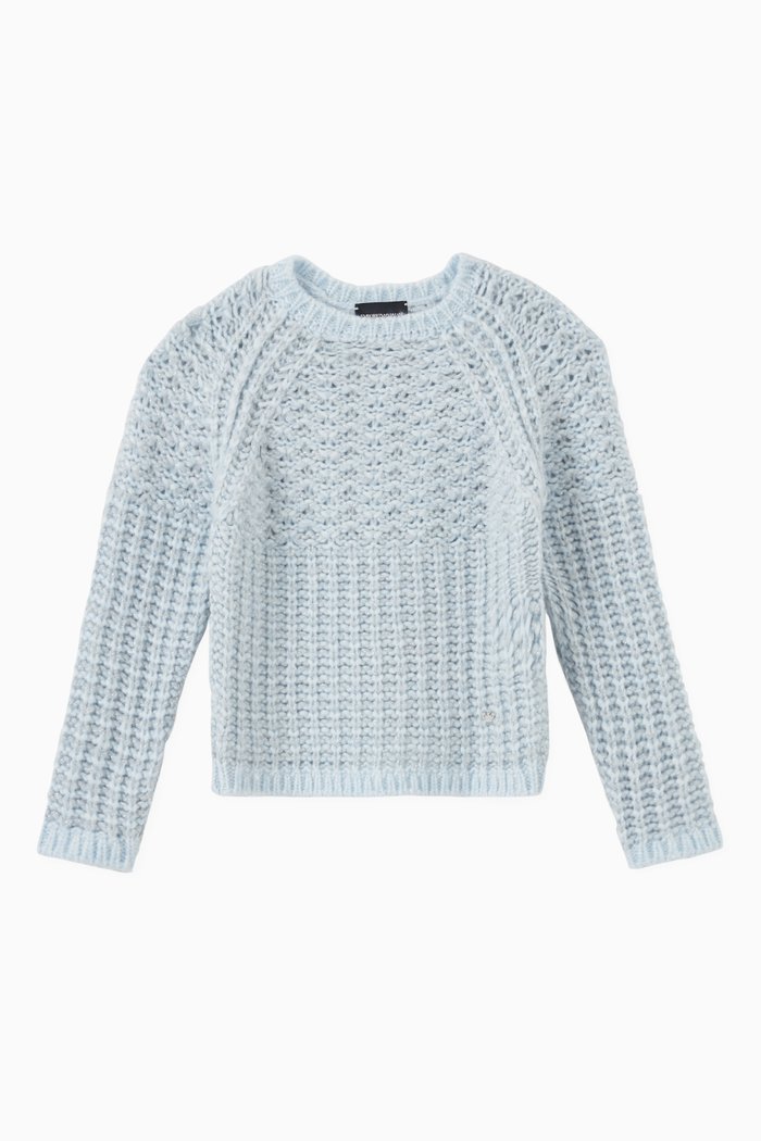 

Long Sleeve Sweater in Multi Knit, Blue