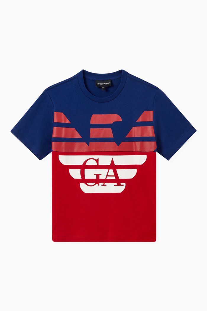 

GA Eagle Colour Block T-shirt in Jersey, Red