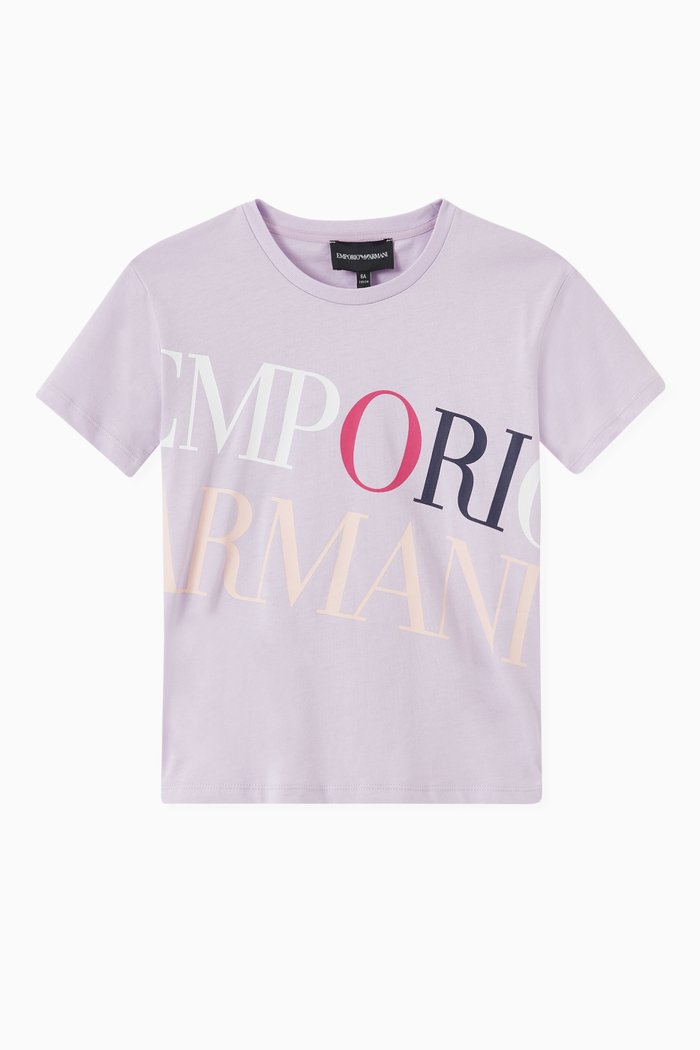 

EA Macro Logo T-shirt in Cotton Jersey, Purple
