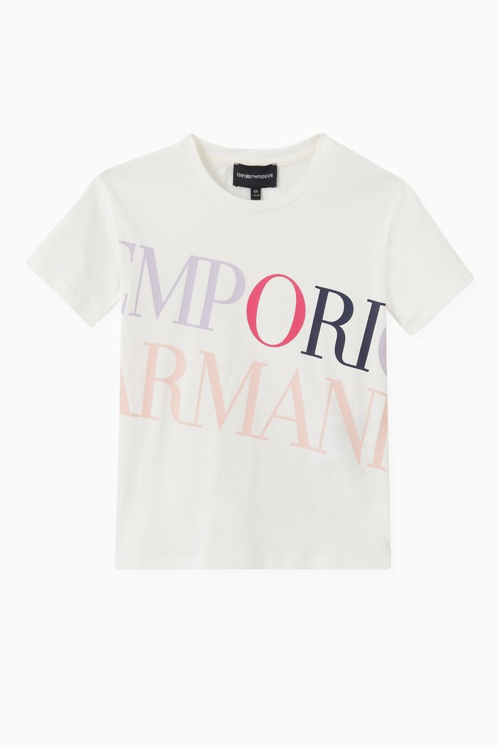 

EA Macro Logo T-shirt in Cotton Jersey, White