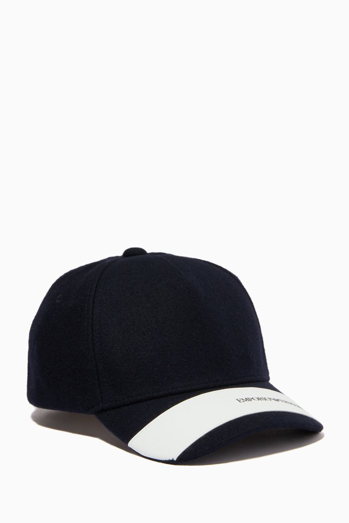 

EA Logo Band Baseball Hat in Wool, Blue