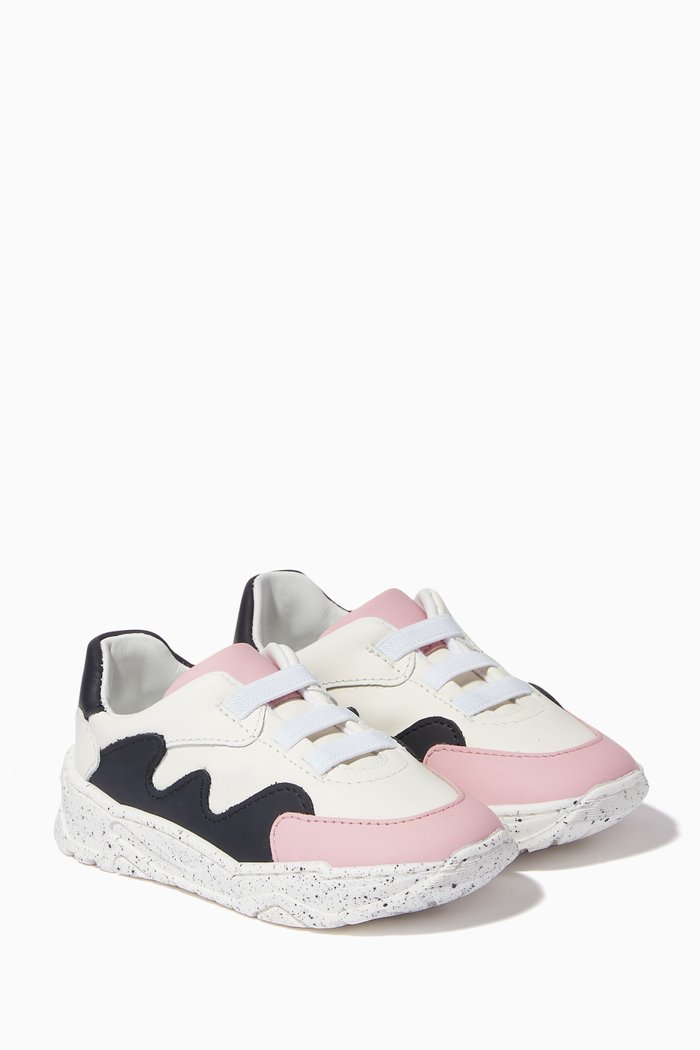 

Speckled Chunky Sneakers in Bovine Leather & Mesh, Pink