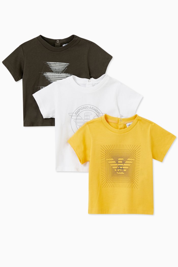 

EA Eagle Multi Graphic T-shirt in Jersey, Set of 3, Green