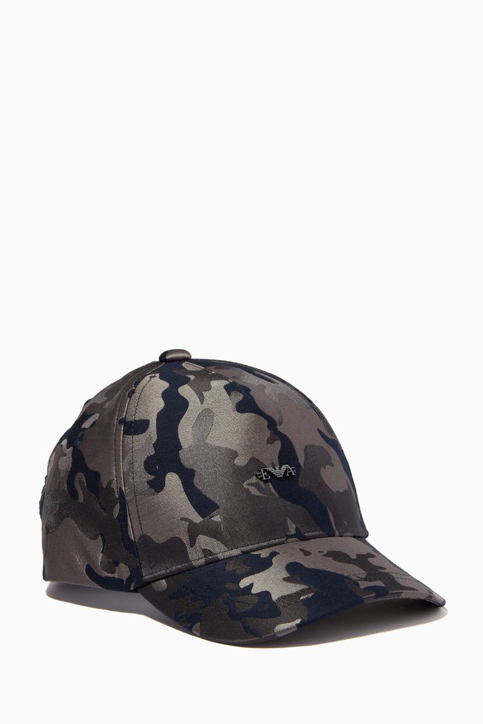 

EA Micro Eagle Camouflage Baseball Cap in Jacquard, Blue