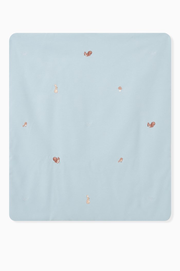

EA Woodland Animals Blanker in Cotton, Blue