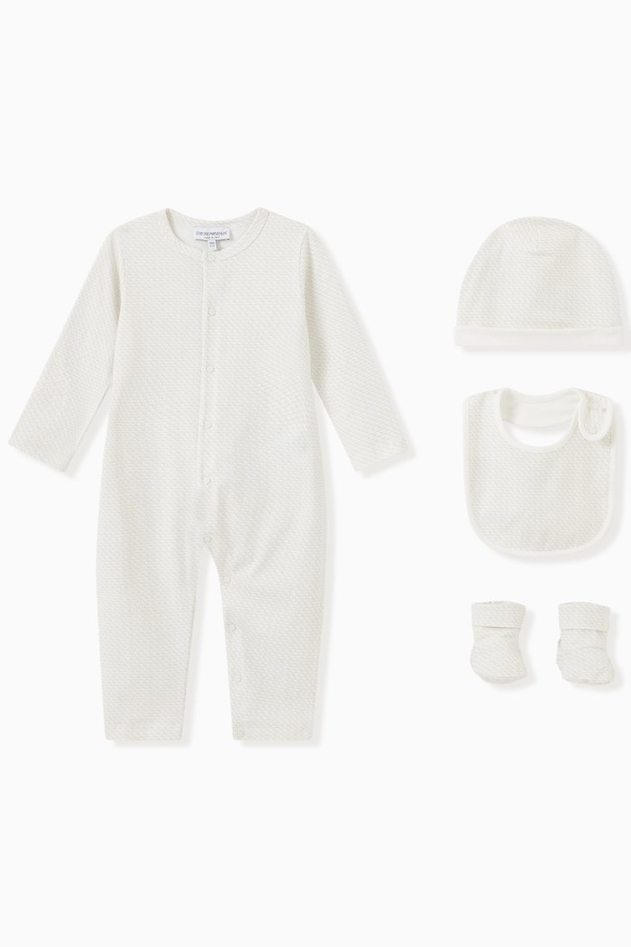 

EA Micro Eagle Logo Pyjama Set in Cotton, Neutral