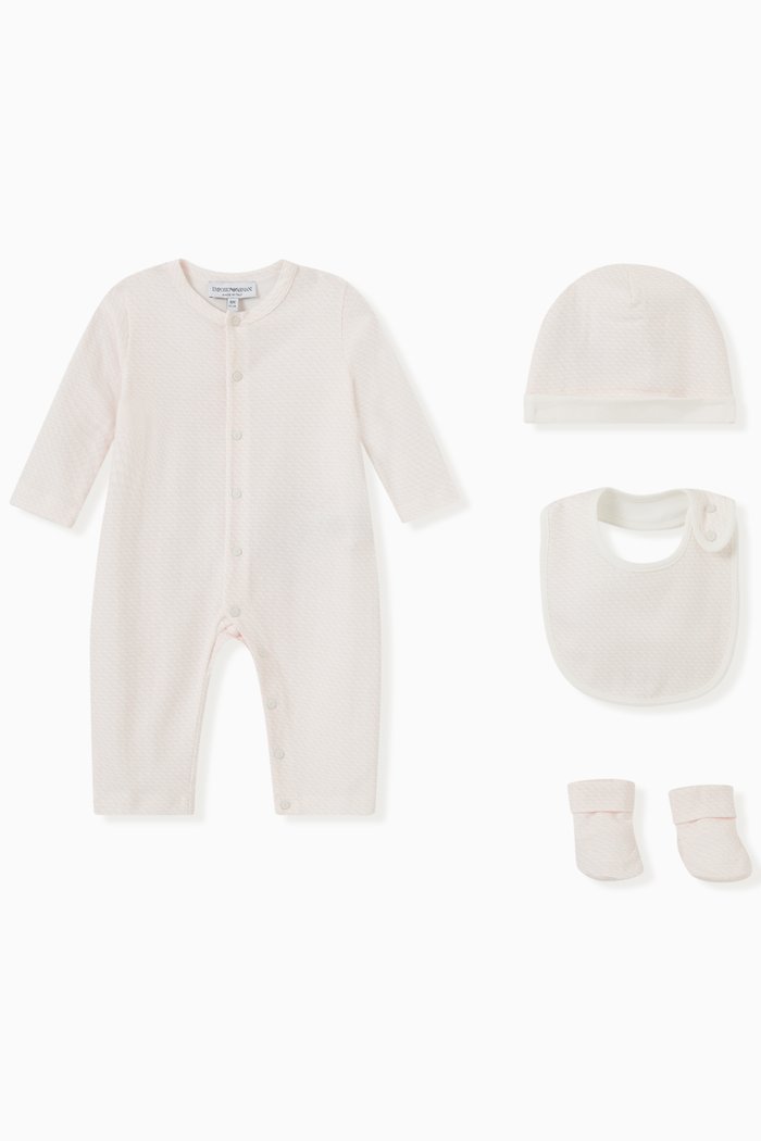 

EA Micro Eagle Logo Pyjama Set in Cotton, Pink